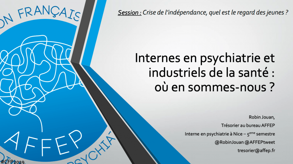 2018-2019 Internes en psychiatrie et industriels de la santé, quelle indépendance